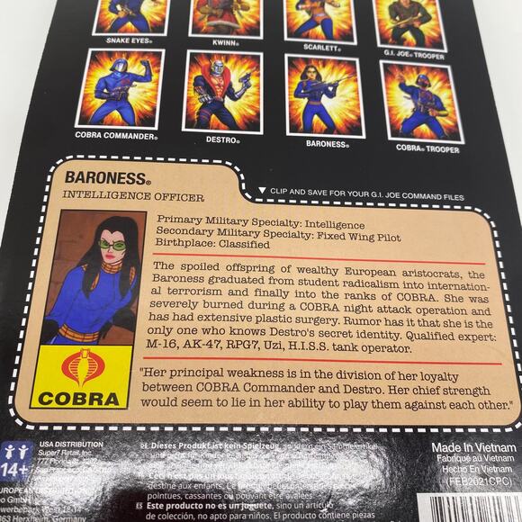 G.I. Joe Reaction Figures Baroness Intelligence Officer Super 7 New Sealed 2021 - Picture 4 of 5
